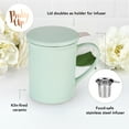 thumbnail image 3 of Pinky Up Annette Ceramic Tea Mug and Infuser, Loose Leaf Tea Cup, 12oz Mint, 3 of 6