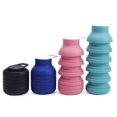 thumbnail image 3 of Botella de Agua Plegable de Silicona 600ml, Portátil para Viaje, Deporte y Senderismo, con Mosquetón, 151g, Libre de BPA, 3 of 7