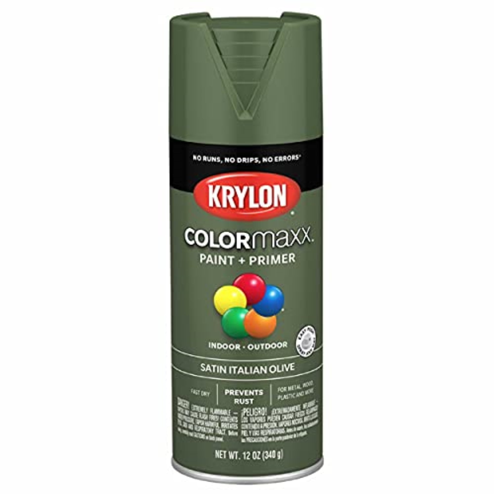 Krylon ColorMaxx Satin Italian Olive Paint+Primer Spray Paint 12 oz