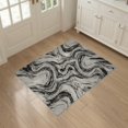 thumbnail image 3 of ODIKA 3'x5' Washable Accent Rug Pet Friendly, Non-Shedding Mat Abstract Crackle Veins Contrast Veined Streaks Flow Symmetrical Swirl Flowing for Bedside, Nursery Room, 3 of 7
