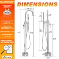 thumbnail image 2 of SUNRINX Freestanding Tub Faucet, 2-Handle Freestanding Tub Faucets with Brass Two-Function Handshower, Max 6 GPM Floor Mount Tub Filler Bathtub Faucet with 360° Swivel Spout, Brushed Nickel, 2 of 12