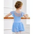 thumbnail image 3 of Oudiya Girls Ballet Leotards Ruffle Sleeve Shinny Dance Dress Outfits Toddler Ballerina Clothes for Kids 3-11Y, 3 of 8