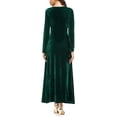 thumbnail image 5 of Vestido largo elástico de terciopelo con volantes de manga larga elegante para mujer Adepaton WRMH-233-17, 5 of 5