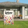 thumbnail image 3 of AMHNF Linen Garden Flag with Floral Welcome Design for Spring Summer Home Outdoor Garden Yard Door Decor 12x18 inch, 3 of 5