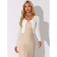 thumbnail image 4 of DARING DIVA Bolero Sheer Textured Crop Cardigan Shrug M White, 4 of 6
