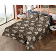 thumbnail image 4 of Ambesonne Rose Fitted & Flat Sheet with Sham 3 Pcs Set, Retro Effect Romantic Floral, Twin, Brown and Umber, 4 of 5