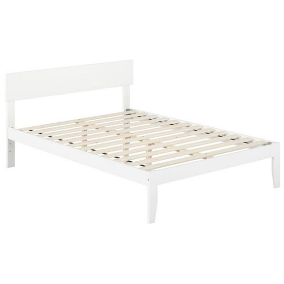 Pemberly Row Modern Solid Wood Full Size Platform Bed in White