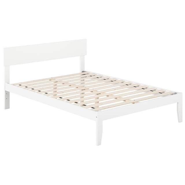 Pemberly Row Lit Plateforme Moderne en Bois Massif Format Double, Blanc