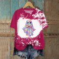 thumbnail image 2 of TOWED22 Halloween Teacher Shirts for Women Cute Spooky Season T Shirt Funny Bow Ghost Graphic Tee Tops Short Sleeve Shirt(Hot Pink,XL), 2 of 7