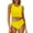 Yellow, variant on Sevevn Women Swimsuits Sling Tanks Bikinis Solid Bathing Swimsuits Split Suit Swimwear Clearance Sales Online Deals Bronze M