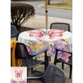 thumbnail image 4 of Easter Outdoor Tablecloth - 54x54 Inch Square Dining Table Cover, Spring Rabbit Ear Colorful Eggs Love Flowers Waterproof Outdoor Table Cloth with Umbrella Hole & Zipper for Picnic/Patio/Party, 4 of 7