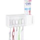 thumbnail image 1 of 5 Slots Wall Mount Toothbrush Holder with Cover for Shower, Plastic Multifunctional Toothpaste Toothbrush Organizer, 1 of 5