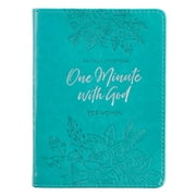 One-Minute With God For Women 365 Daily Devotions for Refreshment and Encouragement  Teal Faux Leather Flexcover Gift Book Devotional w/Ribbon Marker