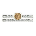 thumbnail image 2 of Clara Pucci 14K White Gold 0.86 Simulated Champagne Engraveable Engagement Ring + Wedding Band Set, 2 of 7