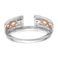 thumbnail image 5 of 14K Two-Tone Gold Ring Band Wedding Diamond Round White & Rose Wrap, Size 5, 5 of 7
