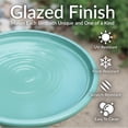 thumbnail image 3 of Sunnydaze Classic Freestanding Ceramic Outdoor Bird Bath, UV-Resistant Seafoam Finish, 3 of 17