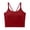 Red, variant on Spaghetti Straps Crisscross Back Cami Tops for Women Round Neck Built-In Bra Cropped Bottom T Shirt Summer Clothes