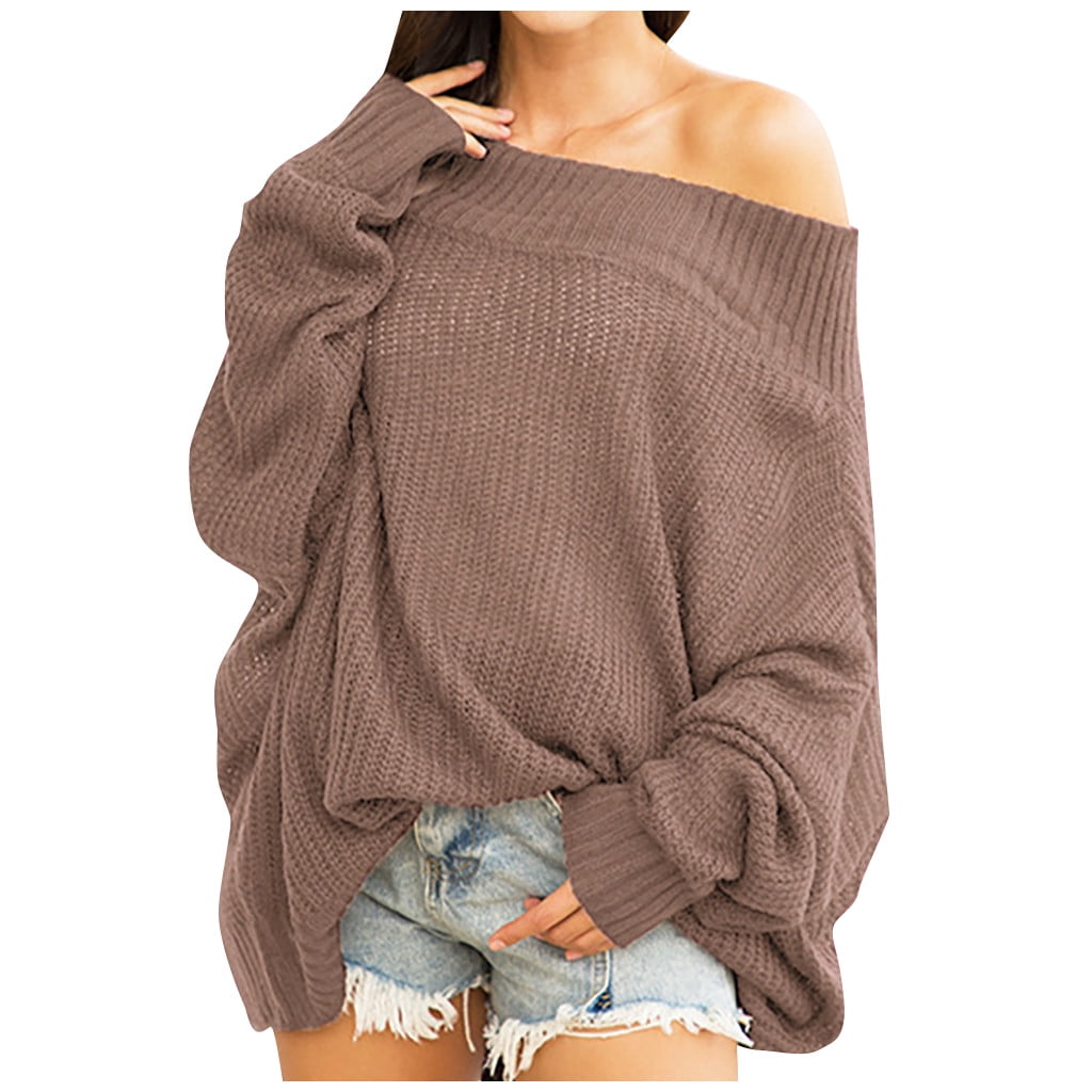 slouchy off the shoulder sweater