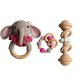 thumbnail image 4 of Juego de Clip para chupete de bebé YONGSHENG Elefante de ganchillo con Campana de mano, 4 of 5