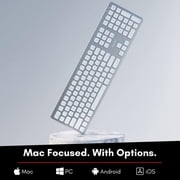 Macally Premium Wireless Keyboard for Mac - Compatible Apple Wireless Keyboard for Mac Mini, MacBook Pro/Air Laptop - Rechargeable Full-Size Wireless Keyboard