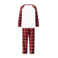 thumbnail image 4 of Elippeo Family Matching Christmas Pajamas, Baby Romper/Letter Print Long Sleeve Tops and Plaid Pants Sleepwear Set, 4 of 10