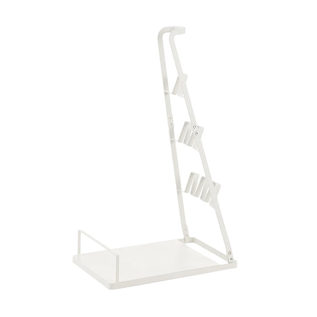Soporte de vacío Soporte de almacenamiento de metal Ahorro de espacio 3 niveles Aspiradora de mano duradera Blanco