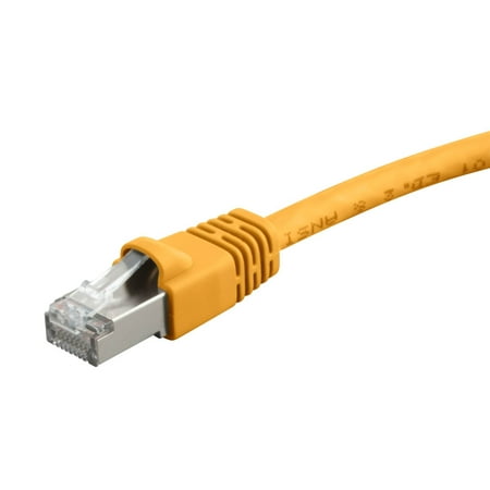 UPC: 0889028055441 | Monoprice Cat6A Ethernet Patch Cable – 50 Feet – Yellow | Network Internet Cord – RJ45  550Mhz  STP  Pure Bare Copper Wire  10G  26AWG
