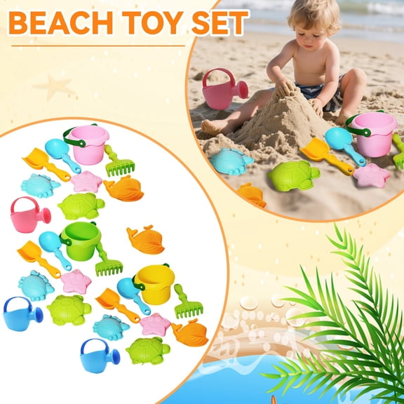 Kiddiway Beach Sand Toys - Sturdy Shovel and Pail Set with Water Play Tools, Ideal for Toddlers and Family Backyard Beach Parties,Green