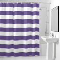 thumbnail image 4 of Purple and White Stripes Fabric Shower Curtain Striped Simple Style Washable Shower Curtains for Bathroom, Waterproof Bath Curtain with Hooks Home Decor 36x72in, 4 of 8