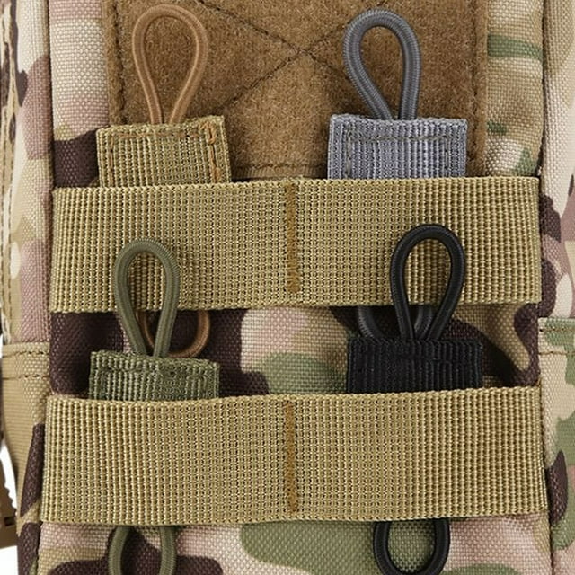 Ribbon Buckle Hunting Binding Retainer Outdoor Bag Molle Hunting Fixing Accessory Replacement for Molle, Gray