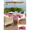 thumbnail image 4 of Outdoor Tablecloth with Umbrella Hole and Zipper, Valentine's Day Rectangle Table Cloth 54x80 Inch Waterproof Tablecloth, Pink Love Roses Truck Romantic White Picnic Table Cover for Patio Camping, 4 of 7