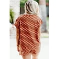 thumbnail image 2 of Women's Brown Polka Dot Print Short Set – Casual Summer Outfit for Daily Wear, XL, 2 of 6