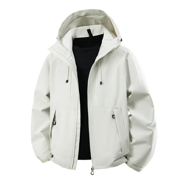 Veste Utilitaire de Sentier Unisexe Imperméable Coupe-Vent Capuche Ajustable Grande Taille Inclusive Randonnée Techwear Gorpcore Coquille d'Aventure