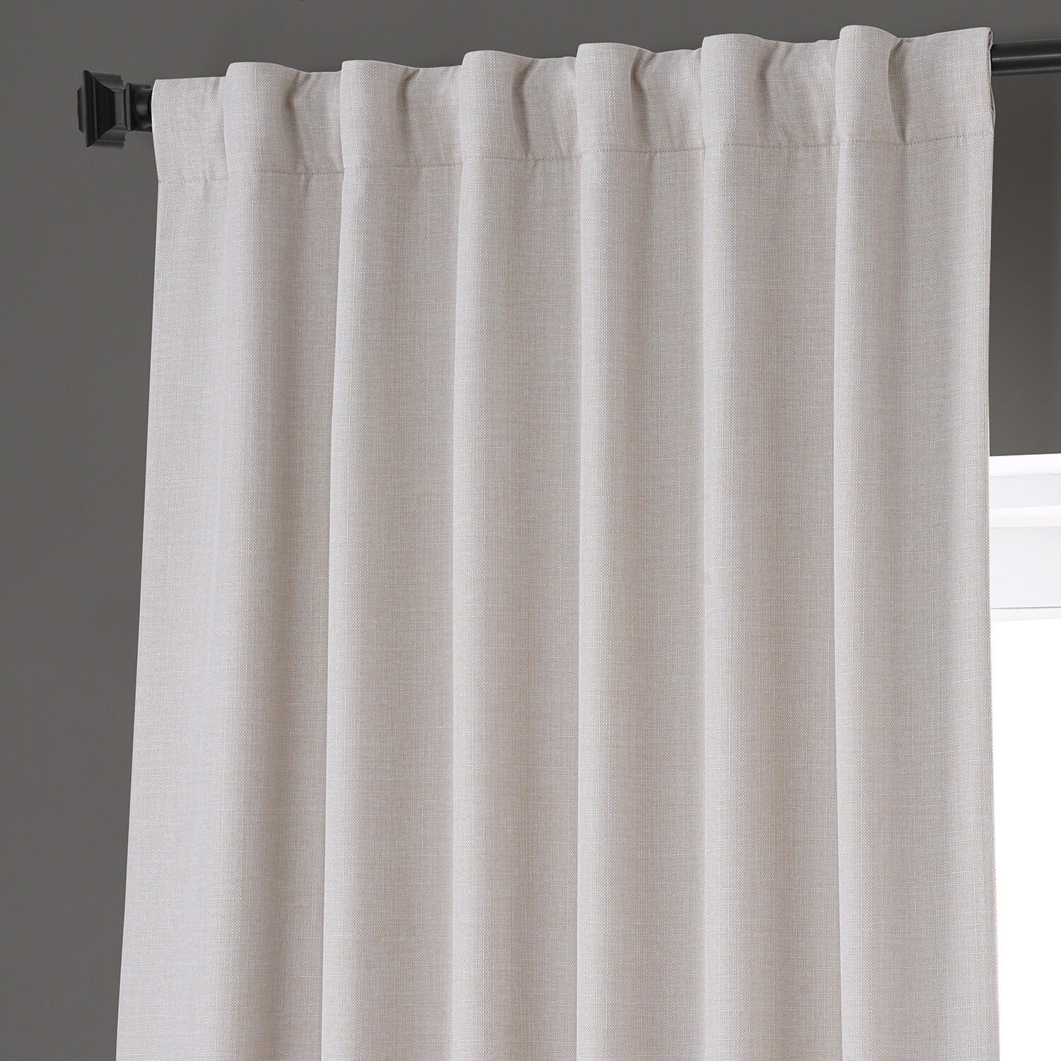 Signature Caravan Beige Faux Linen Blackout Curtain (1 Panel), Caravan Beige, 50W X 108L