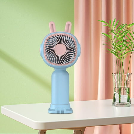 

Personal Fan with Phone Stand Base Portable for for Indoor Outdoor Desktop blue