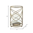thumbnail image 3 of Sculptural Metal Hurricane Candle Holder for Table Centerpiece - Decorative Pillar Candlestick Holder for Home Decor Accents - Elegant Candle Stand for Entryway or Any Occasion - 10", Gold & Metallic, 3 of 9