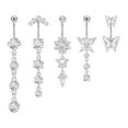 thumbnail image 2 of Lunxisen 1 Pcs Navel Ring Set Zircons Body Jewelry Belly Button Piercing Gift Box Party Wear Elegant, 2 of 6