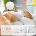 thumbnail image 2 of Orange White Gradient Duvet Cover Set Queen Size, Abstract Ombre Texture Modern Art 4 Piece Soft Microfiber Bedding Set with 1 Duvet Cover, 1 Flat Sheet, 2 Pillowcases, 2 of 9