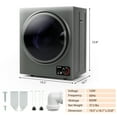 thumbnail image 3 of Costway Electric Tumble Compact Laundry Dryer Stainless Steel Wall Mounted 1.5 cu .ft., 3 of 10