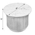 thumbnail image 6 of Pemberly Row Set of 2 22"W Round Marble side Tables- Brown and White, 6 of 6