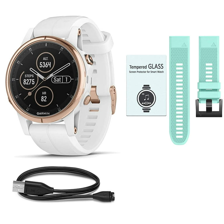 Garmin Fenix 5S Plus Sapphire Rose Gold w Carrara White Band
