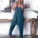 thumbnail image 1 of ICHUANYI Clearance Women's Casual Loose Baggy Pocket Jumpsuit Fashion Playsuit Trousers Overalls Cotton And Linen Jumpsuit(Blue, L) ICHUANYI WER2023080700869, 1 of 7