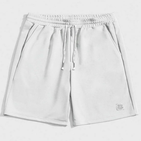 BLCHUNen Sweat Shorts for Men Drawstring Elastic Waist Casual Loose Breathable Summer Workout Shorts with Pockets
