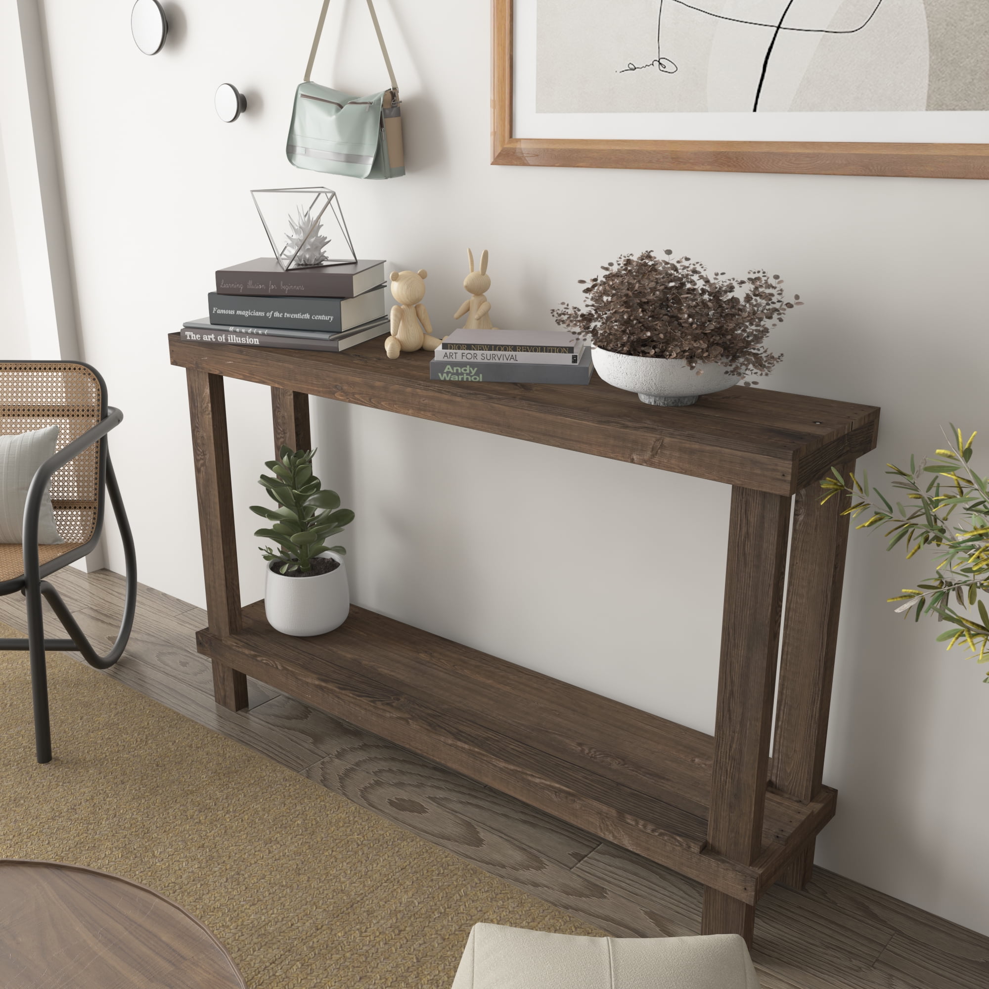 Rustic luxe large wooden sofa 2024 table by del hutson designs