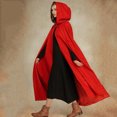 thumbnail image 2 of Cape d'Hiver Décontractée pour Femmes Sans Manches à Capuche Fermeture à Boutons Longue Cape Costume Cosplay, 2 of 7