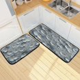 thumbnail image 7 of 2-Piece Kitchen Rugs Set Non-Slip Mats Carpet Floor for Kitchen, Bathroom (19.7"x27.6" & 19.7"x47.2") Silver Flowers Pattern, 7 of 7