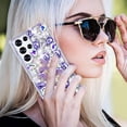 thumbnail image 4 of Compatible with Samsung Galaxy S23 Ultra Bling Diamond Case Luxury Glitter Shiny Sparkly 3D Butterfly Flower Crystal Rhinestones Phone Case for Women Girly Slim Shockproof Phone Cover, Purple, 4 of 6