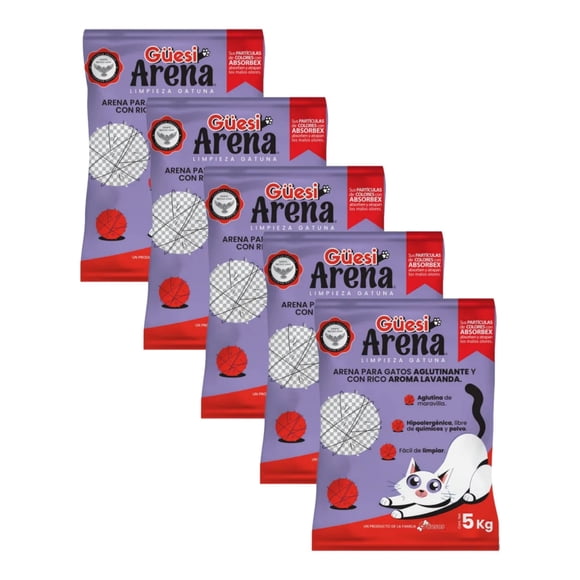 Güesi Arena 25 Kg (5 Pzas de 5 Kg) Aroma Lavanda