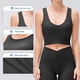 thumbnail image 3 of Sujetador deportivo de cuello alto y largo para mujer: sujetador de yoga con espalda cruzada y relleno, top corto sin mangas con sujetador incorporado, 3 of 6