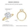 thumbnail image 5 of Rosec Jewels Certified Moissanite Cushion Cut Engagement Ring 3 Carat - Moissanite Solitaire Ring - 8 mm - D-VS1 Grade, 18K Yellow Gold, US 5.00, 5 of 8